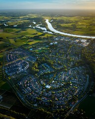 Drone view of Wijhe village, The Netherlands
