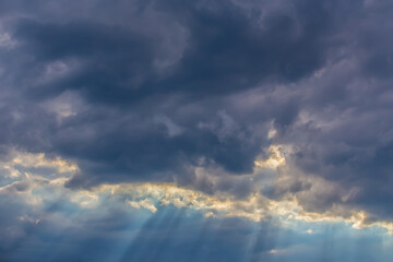 rain coming from storm cloud