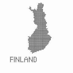 Fototapeta na wymiar Finland map with grunge texture in dot style. Abstract vector illustration of a country map with halftone effect for infographic. 