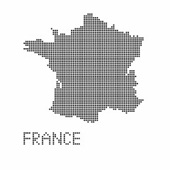 Fototapeta na wymiar France map with grunge texture in dot style. Abstract vector illustration of a country map with halftone effect for infographic. 