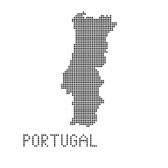 Fototapeta na wymiar Portugal map with grunge texture in dot style. Abstract vector illustration of a country map with halftone effect for infographic. 