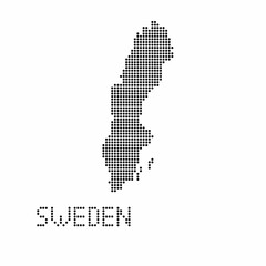 Sweden map with grunge texture in dot style. Abstract vector illustration of a country map with halftone effect for infographic. 