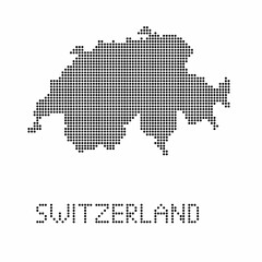 Fototapeta na wymiar Switezerland map with grunge texture in dot style. Abstract vector illustration of a country map with halftone effect for infographic. 