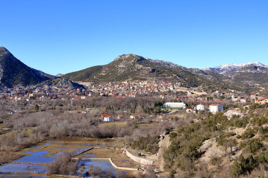 Aerial photograph of town of Ibradi near Ormana Antalya, Turkey