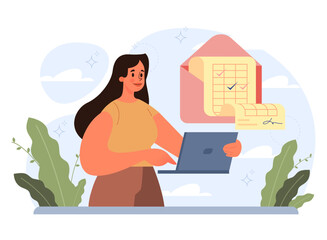 Evaluation concept. Assessment and performance analysis. Characters making