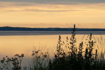 Plakat Landscape photo of lake during sunset