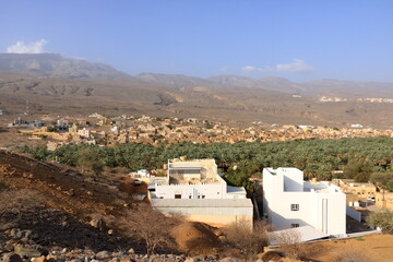 View over Al Hamra historic town in Oman, Asia, Arabian Penisula