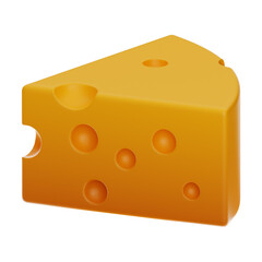 cheese food icon 3d rendering on isolated background