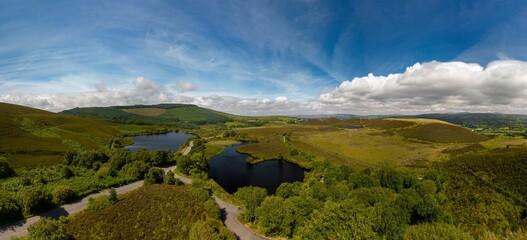 Breathtaking panoramic nature landscape in Omagh, Ireland