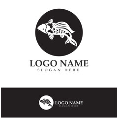 Koi Fish Logo Design Vector icon illustration Template