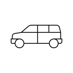 minivan , samochód, auto - ikona wektorowa - obrazy, fototapety, plakaty