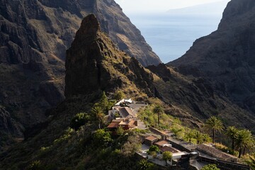 Aerial view of Masca village, Tenerife, Canary islands