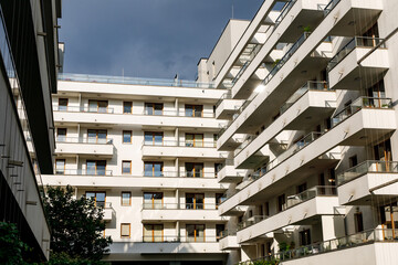 Facades of a modern apartment building.