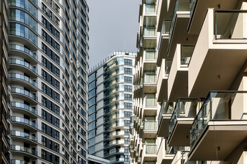 Facades of a modern apartment building.