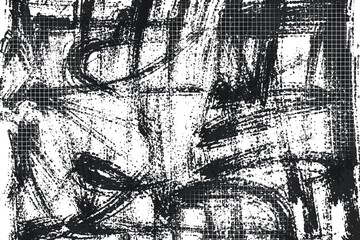 Naklejka premium Grunge black and white texture.Overlay illustration over any design to create grungy vintage effect and depth. For posters, banners, retro and urban designs.