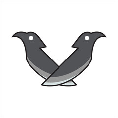 Knife bird logo design illustration template web