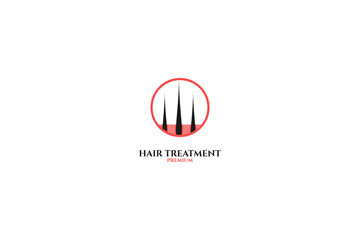 Flat illustration hair treatment logo design for salon or hair clinic