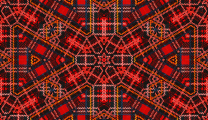 Unusual interpretation of Tartan. Seamless Pattern. Background.