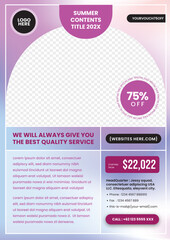 A4 Gradient Mesh Style for Business Event or Conference Flyer Templates, Professional Look and Easy to Edit