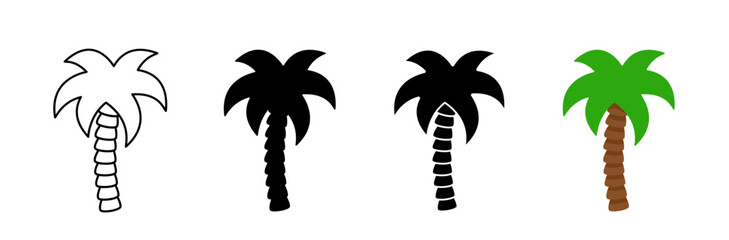Fototapeta na wymiar Palm. Set of vector icons. Vector clipart isolated on white background.