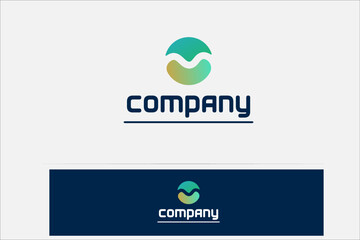 concept with a fluid m logo gradient natural colors in a circle