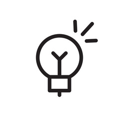 Light bulb icon. Electric lamp linear pictogram. Symbol of idea and creativity. Editable lines.