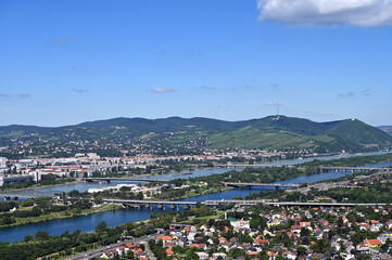 bridges over the Danube Vienna cityscape
