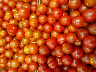 Close up of red cherry tomatoes