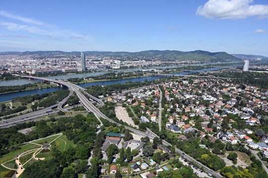 Vienna cityscape view from the Danube tower