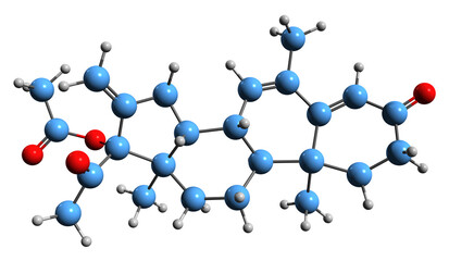  3D image of Melengestrol acetate skeletal formula - molecular chemical structure of progestin medication Methylsuperlutin isolated on white background

 - obrazy, fototapety, plakaty