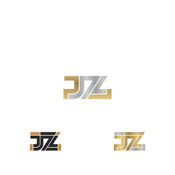 Creative abstract letter JZ logo design. Linked letter ZJ logo design