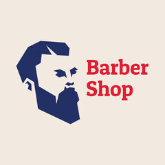 Minimalist logo of a barbershop