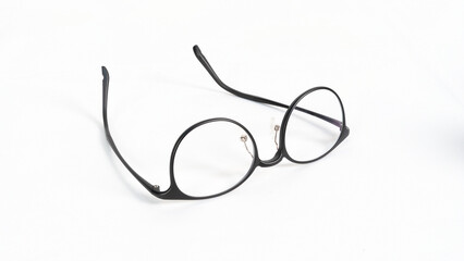 A Glasses with Unfolded Black Frame