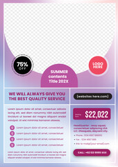 A4 Gradient Mesh Style for Business Event or Conference Flyer Templates, Professional Look and Easy to Edit