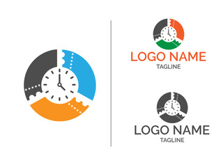 Fototapeta premium Ticket time Modern logo design. Ticket logo with clock. circle ticket