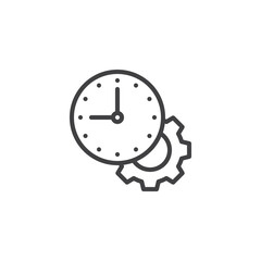 Time management line icon