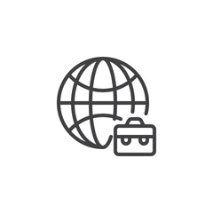 Global business line icon