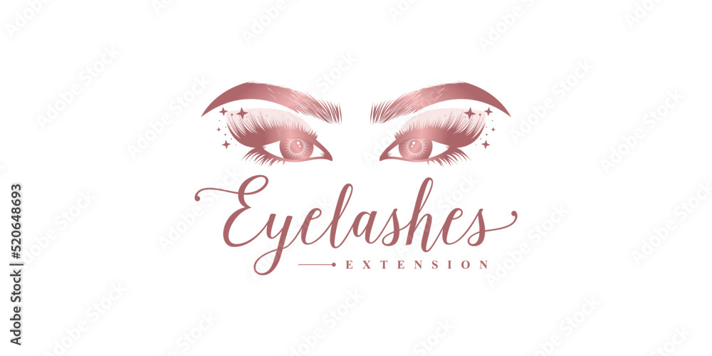 Poster eyelashes logo design vector with creative and unique style