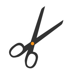 Black metal scissors for handicraft vector isolated illustration