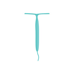 Hormonal IUD. Copper Intrauterine device colored flat style icon. Women contraceptive birth control methods. Female contraception.