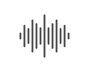 Sound wave line icon. Audio track sign. Radio music symbol. Quality design element. Linear style sound wave icon. Editable stroke. Vector
