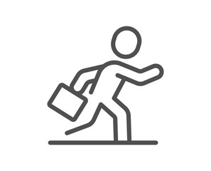 Businessman run line icon. Person running sign. Business growth symbol. Quality design element. Linear style businessman run icon. Editable stroke. Vector