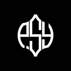 PSY letter logo. PSY best black background vector image. PSY Monogram logo design for entrepreneur and business.

