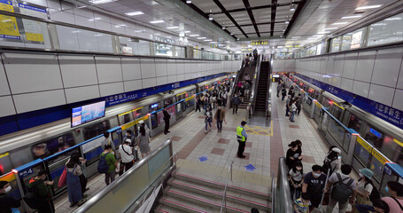 Zhongxiao Xinsheng metro station in Taipei city