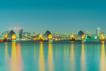 city skyline at night