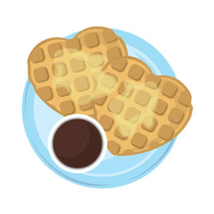 breakfast waffles and coffee