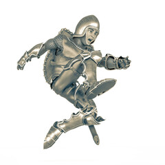 western knight cartoon is jumping