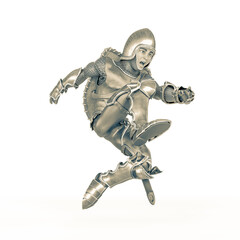 western knight cartoon is running fast