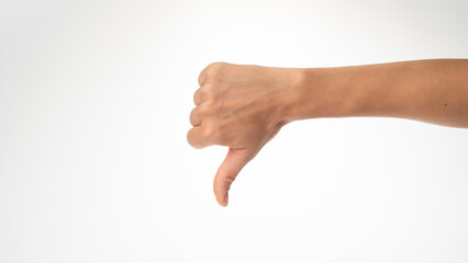 women's thumb down gesture dislike