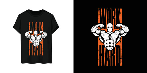 Workout T-shirt design vector for men